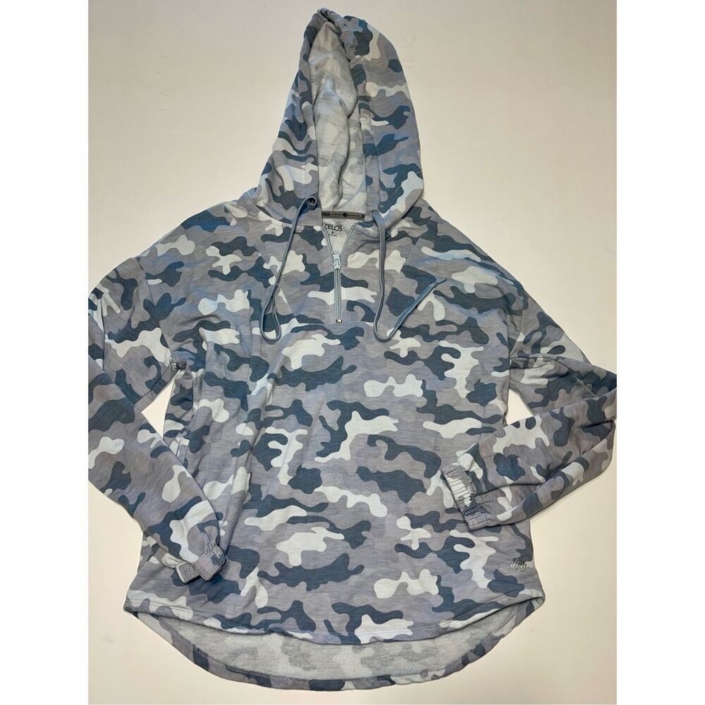 ZELOS‎ Fleece Lined Camo Hoodie Sweatshirt in Small A8